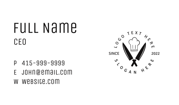 Chef Hat Restaurant  Business Card Design Image Preview