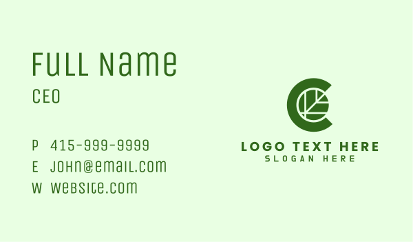Green Herb Letter C Business Card Design Image Preview