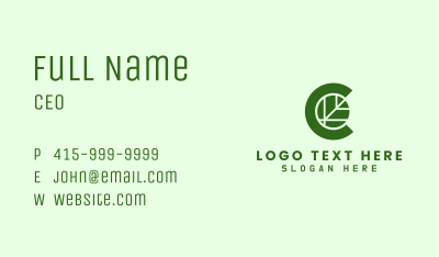 Green Herb Letter C Business Card Image Preview