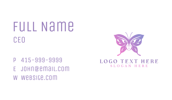 Butterfly Beauty Salon Business Card Design Image Preview