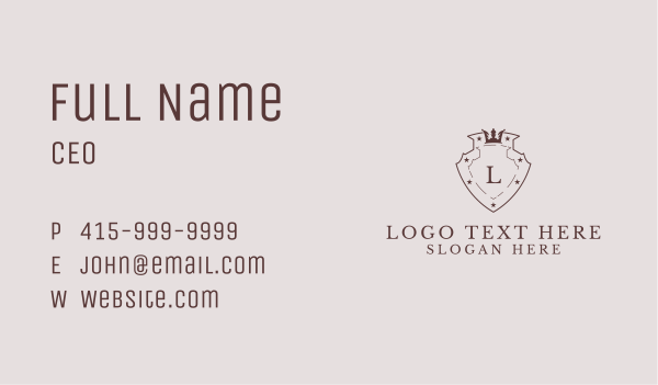 Royal Crown Shield Lettermark Business Card Design Image Preview