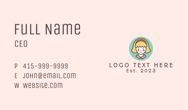 Pretty Blonde Lady Business Card Design Image Preview