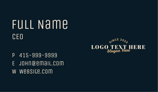 Retro Business Wordmark Business Card Design Image Preview