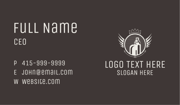 Crown Vape Wings Badge Business Card Design Image Preview