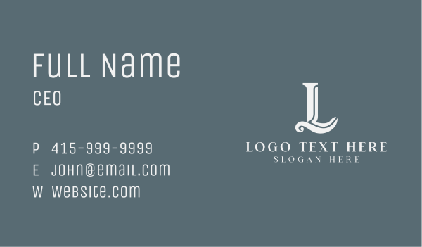 Antique Boutique Letter L  Business Card Design Image Preview