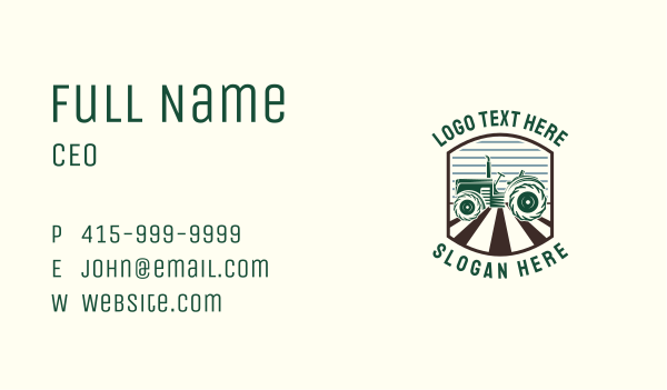 Vintage Farm Tractor Business Card Design Image Preview