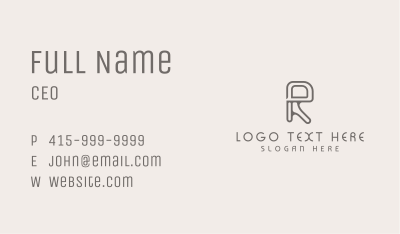 Digital Technology Letter R Business Card Image Preview