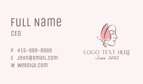 Butterfly Maiden Cosmetics Wellness  Business Card Design Image Preview