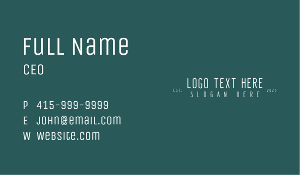 Casual Business Wordmark Business Card Design Image Preview
