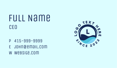 Ocean Wave Lettermark Business Card Image Preview