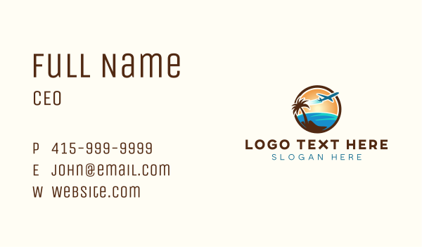 Beach Travel Tour Business Card Design Image Preview