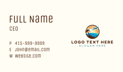 Beach Travel Tour Business Card Image Preview