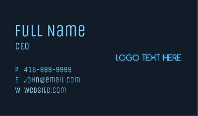 Futuristic Neon Signage Wordmark  Business Card