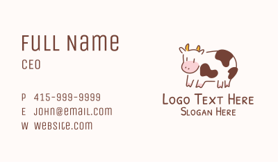 Baby Cow Calf Animal Business Card
