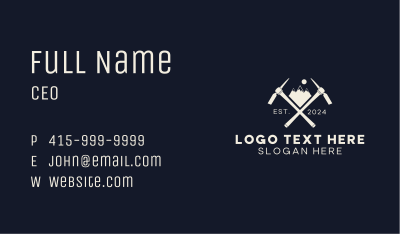 Mountain Pickaxe Tool Business Card Image Preview