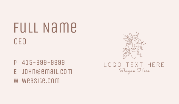 Beautiful Flower Woman Business Card Design Image Preview