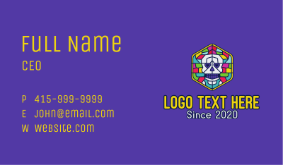 Stained Glass Skull Business Card