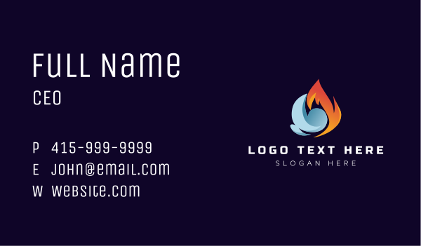 Cooling Heating Energy Business Card Design Image Preview
