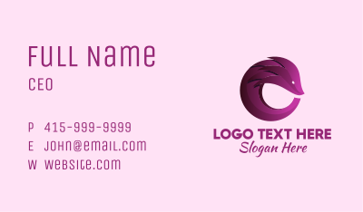 Gradient Pangolin Animal Business Card Image Preview