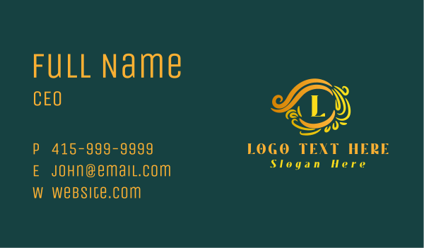 Luxury Wreath Lettermark Business Card Design Image Preview