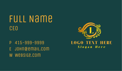 Luxury Wreath Lettermark Business Card Image Preview