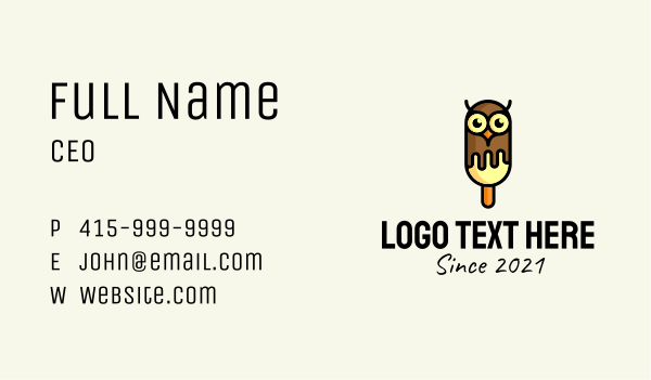 Owl Popsicle  Business Card Design Image Preview