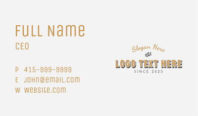 Classic Business Wordmark Business Card Image Preview