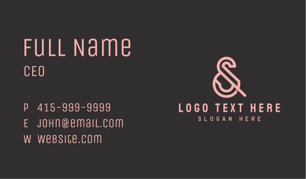 Modern Ampersand Company Business Card Design Image Preview