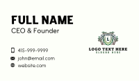 Vine Plant Shield Lettermark Business Card Design