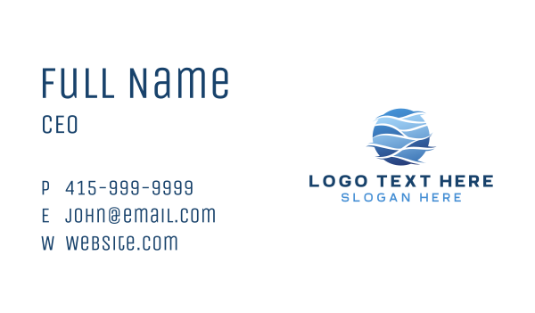 Sea Ocean Wave Business Card Design Image Preview