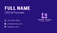 3D Gradient Letter L Business Card Image Preview