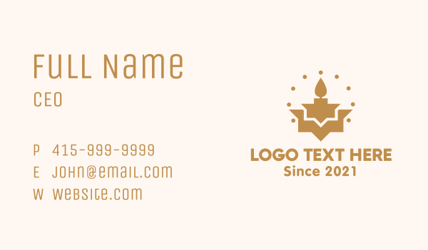 Golden Ritual Candle Business Card Design Image Preview