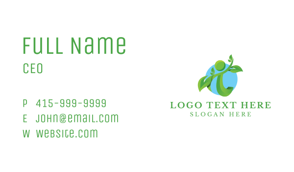 Human Organic Leaves  Business Card Design Image Preview