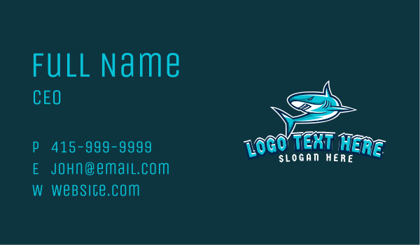 Angry Gaming Shark Mascot Business Card Design Image Preview