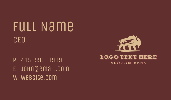 Wildlife Bull Animal Business Card Design Image Preview