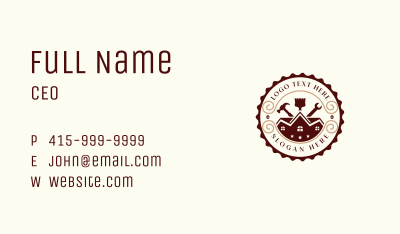 Carpentry Hammer Wrench Business Card Image Preview