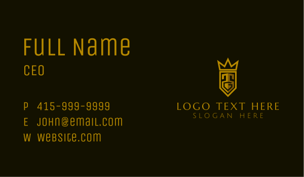 Golden Crown Lettermark Business Card Design Image Preview