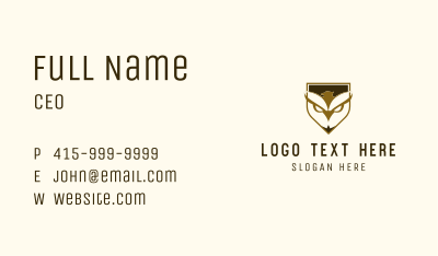 Eagle Owl Shield Business Card Image Preview