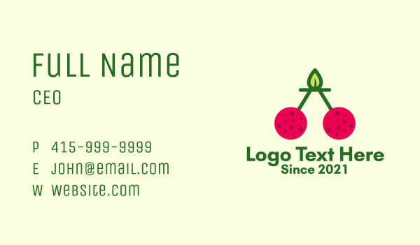 Fresh Cherry Fruit  Business Card Design Image Preview