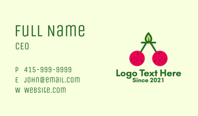 Fresh Cherry Fruit  Business Card Image Preview