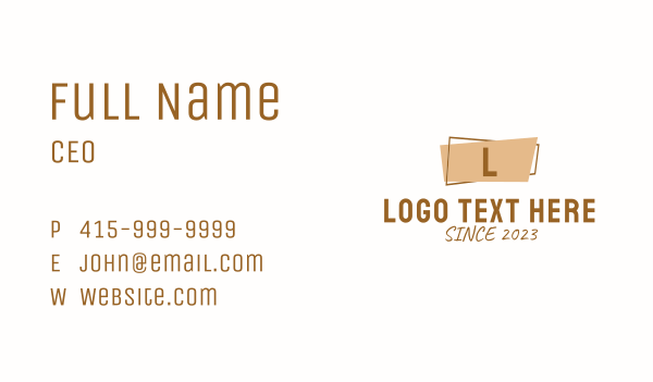 Brown Cafe Letter  Business Card Design Image Preview