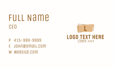 Brown Cafe Letter  Business Card Image Preview