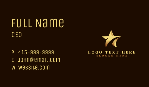 Celebrity Star Entertainment Business Card Design Image Preview