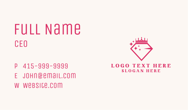 Diamond Crown Accessory Business Card Design Image Preview