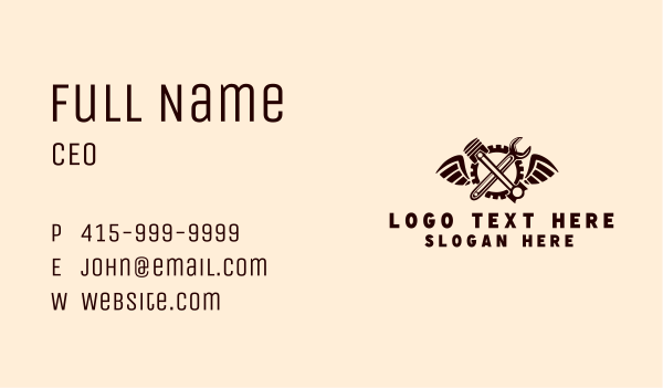 Industrial Cog Mechanic Tools Business Card Design Image Preview
