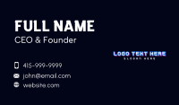 Neon Tech Wordmark Business Card Preview