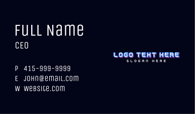 Neon Tech Wordmark Business Card Image Preview