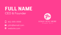 Pink Ribbon Letter R Business Card Image Preview