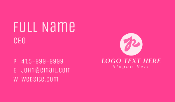 Pink Ribbon Letter R Business Card Design Image Preview