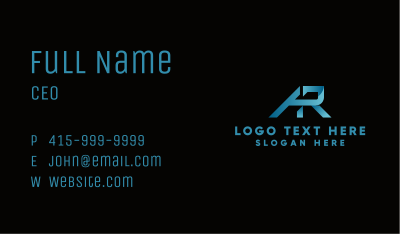 Blue Letter A & R Business Card Image Preview